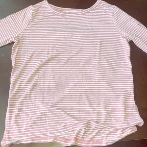 Girls short sleeve shirt pink and white